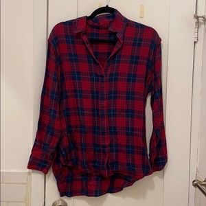 madewell plaid blouse button up